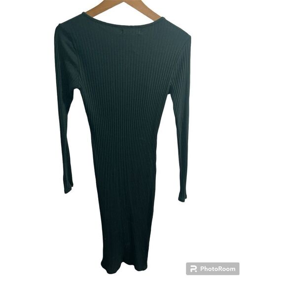 ✨Army Green ribbed button through midi dress✨ - Picture 4 of 6